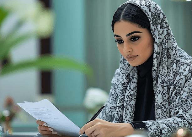 A certified translator signs a USCIS packet, providing Arabic Translation Services in Pennsylvania for legal documents.