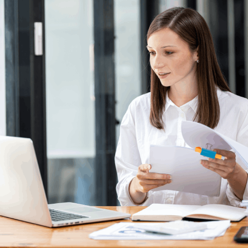 Customer using industry documents under certified translation service in Pennsylvania for legal, medical and finance sectors.